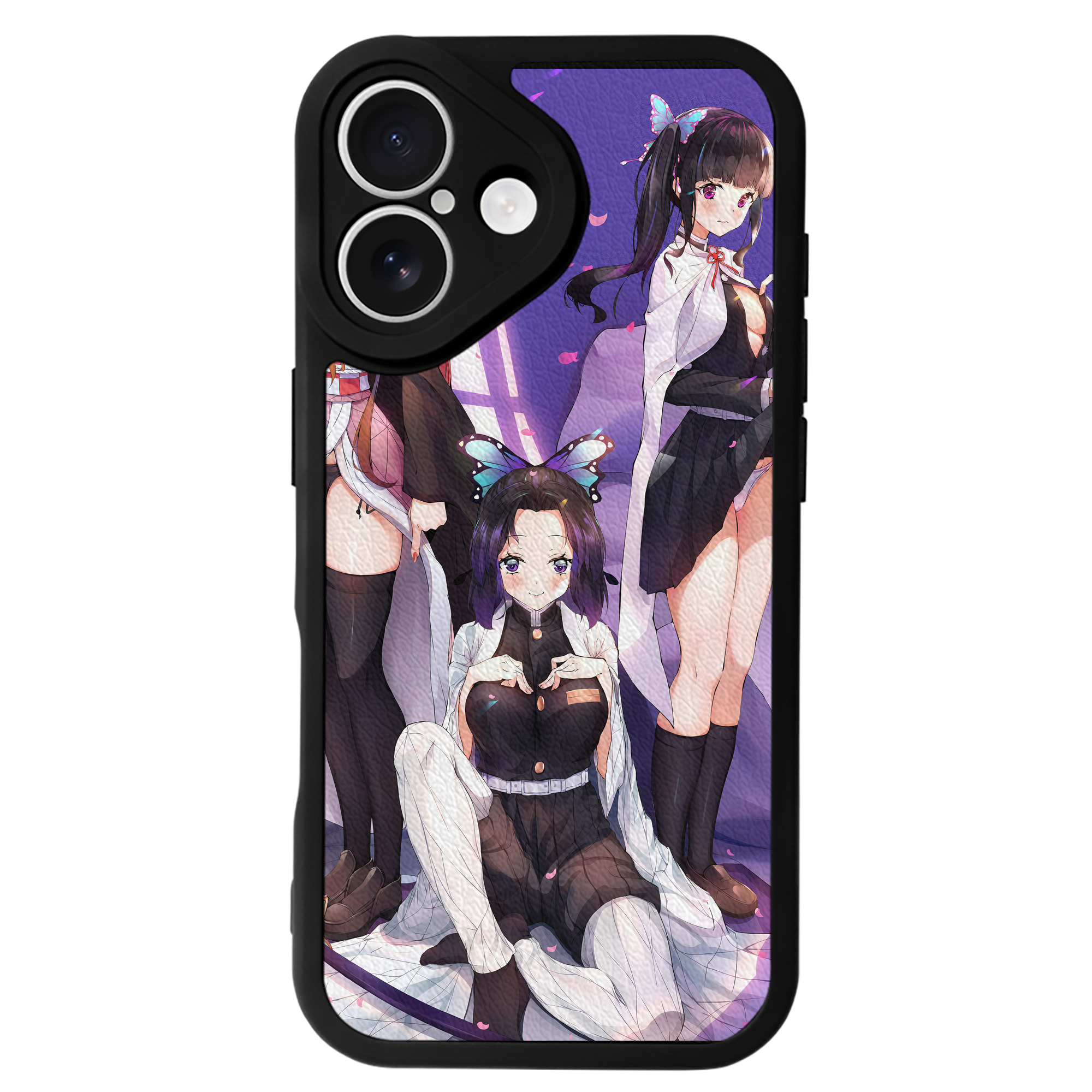 （画像用） 鬼滅の刃（きめつのやいば）竈門 禰󠄀豆子／かまど ねずこ Kamado Nezuko 【iPhone 16シリーズ対応】シリコンスマホケース（レザー調） 材質：シリコン